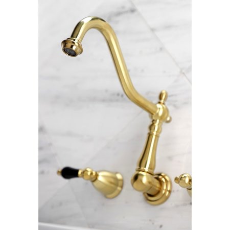 Kingston Brass KS1027PKL Wall Mount Roman Tub Faucet, Brushed Brass KS1027PKL